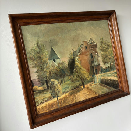 Timeless Cityscape Oil Painting "Brick Castle" Rustic Artwork Holland Art Shop