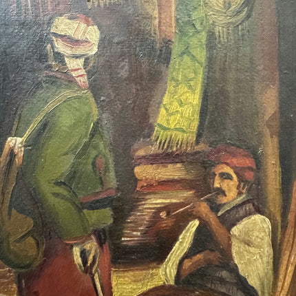 Refined Figurative Oil Painting "Seated Musician" Authentic Small Art Holland Art Shop