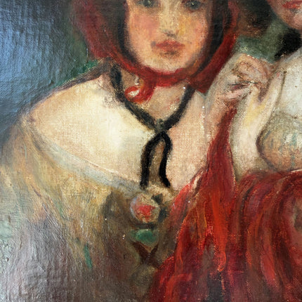19th Century Oil Painting Portrait "Two Women" Medium Artwork Holland Art Shop