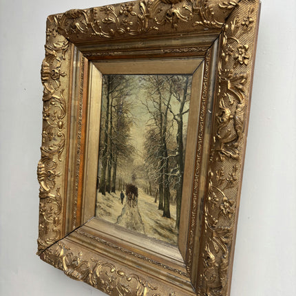 Authentic Winter Landscape Oil Painting "Gilded Frame" Expressive Dutch  Art Holland Art Shop