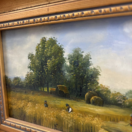 Traditional Landscape Oil Painting "Golden Frame" Original Small Artwork Holland Art Shop