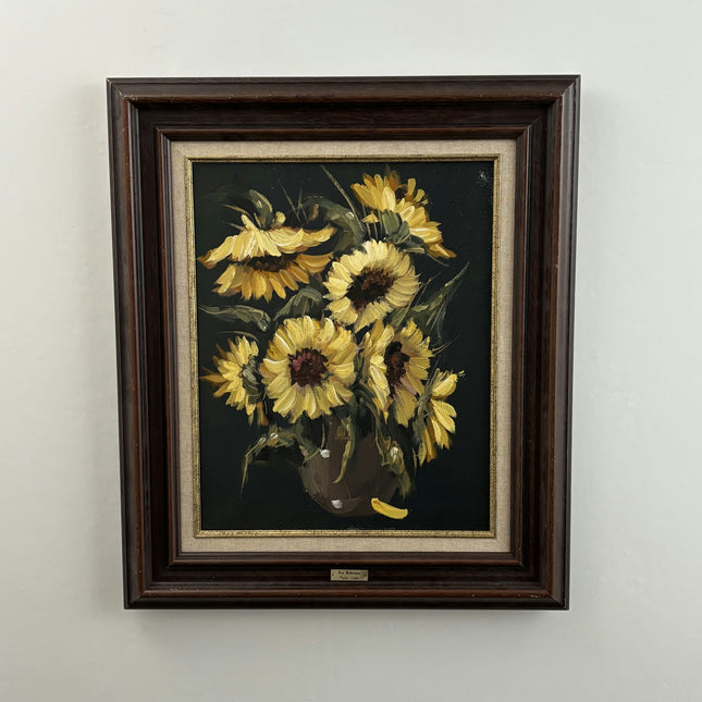Traditional Flowery Still Life Oil Painting "Sunflower Vase" Large Artwork Holland Art Shop