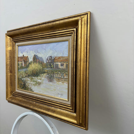Authentic Landscape Oil Painting "Gold Frame" Refined Artwork Holland Art Shop