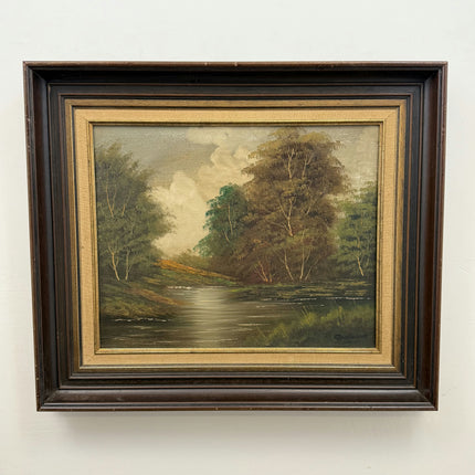 Vintage Landscape Oil Painting "River Trees" Elegant Artwork Holland Art Shop