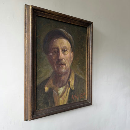 Handcrafted Portrait Oil Painting "Bearded Man" Classic Small Artwork Holland Art Shop