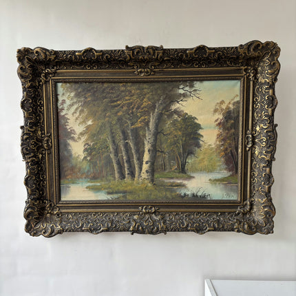 Elegant Landscape Oil Painting "Birch Trees" Timeless Large Artwork Holland Art Shop