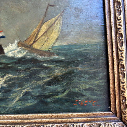 Refined Seascape Oil Painting "Scratched Metal" Classic Art Holland Art Shop