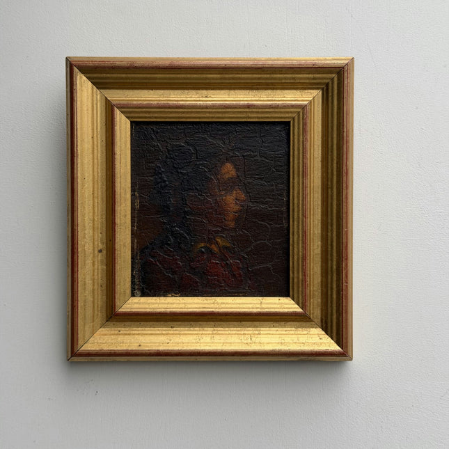 Antique Portrait Oil Painting "Gilded Frame" Elegant Small Art Holland Art Shop