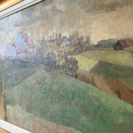 Fine Oil Painting Landscape "Farmhouse Landscape" Handcrafted Medium Art Holland Art Shop