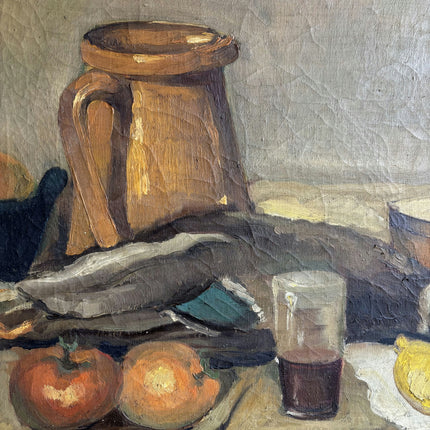 Rustic Still Life Oil Painting "Earthen Pitcher" Traditional Artwork Holland Art Shop