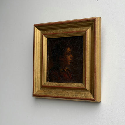 Antique Portrait Oil Painting "Gilded Frame" Elegant Small Art Holland Art Shop