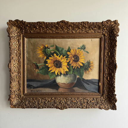 Expressive Floral Still Life Oil Painting "Sunflower Vase" Traditional Art Holland Art Shop