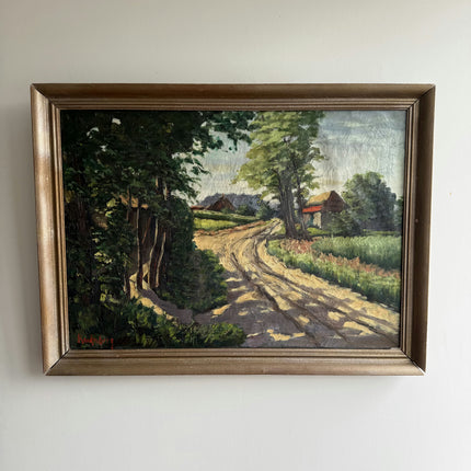 Expressive Landscape Oil Painting "Dirt Road" Original Large Art Holland Art Shop