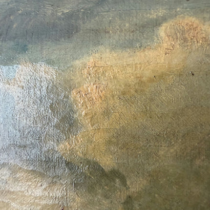 19th Century Antique Seascape Oil Painting "Sailing Boat" Artwork Holland Art Shop