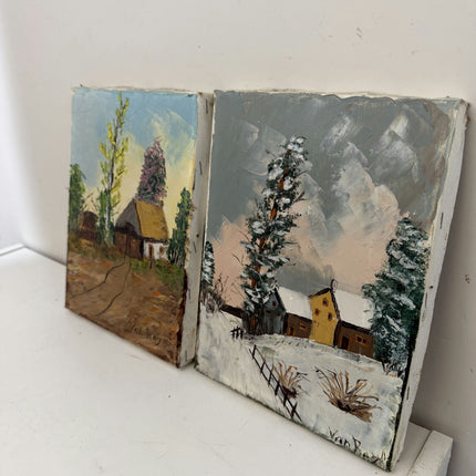 Original Landscape Oil Painting "Thatched Cottage" Classic Small Art Holland Art Shop