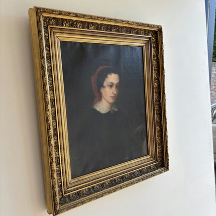 19th Century Antique Portrait Oil Painting "Framed Portrait" Art Holland Art Shop
