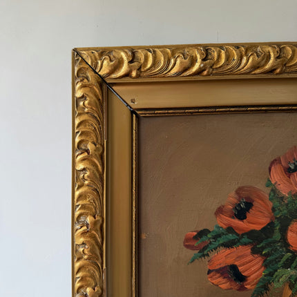 Rustic Floral Still Life Oil Painting "Poppy Bouquet" Classic Art Holland Art Shop