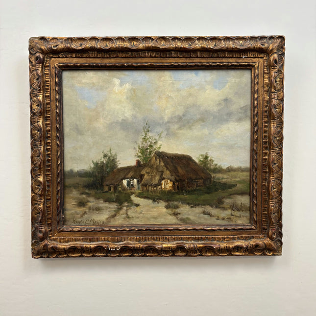 Authentic Landscape Oil Painting "Thatched Cottage" Timeless Artwork Holland Art Shop