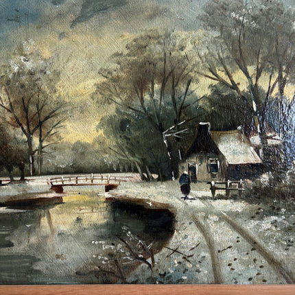 Handcrafted Winter Landscape Oil Painting "Framed Painting" Detailed Dutch  Art Holland Art Shop