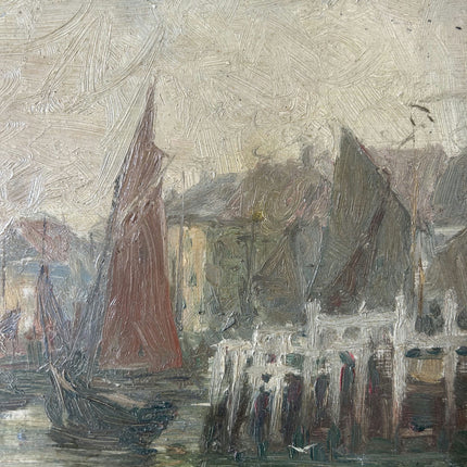 Refined Harbor Scene Oil Painting "Sailing Boat" Traditional Art Holland Art Shop