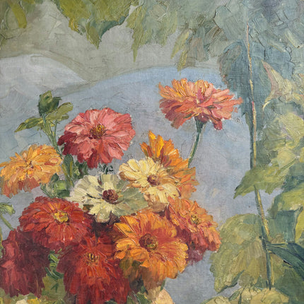 Elegant Floral Still Life Oil Painting "Flower Vase" Vintage French  Art Holland Art Shop