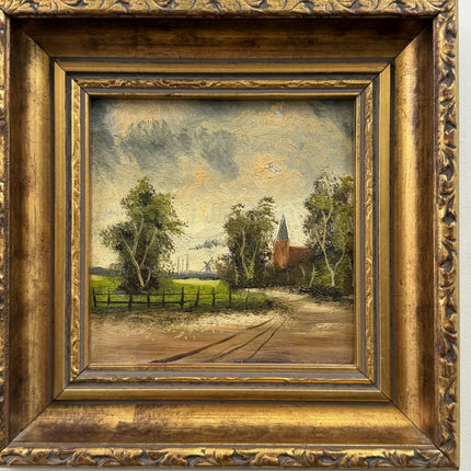 Detailed Landscape Oil Painting "Gilded Frame" Timeless Small Artwork Holland Art Shop