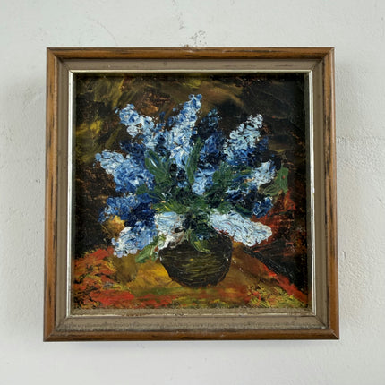 Refined Floral Still Life Oil Painting "Blue Bouquet" Original Small Art Holland Art Shop
