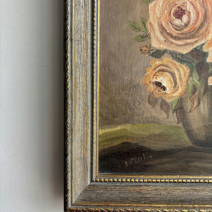 Expressive Floral Still Life Oil Painting "Yellow Roses" Elegant Small Artwork Holland Art Shop