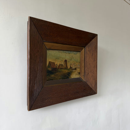 Rustic Landscape Oil Painting "Wooden Frame" Classic Small Artwork Holland Art Shop