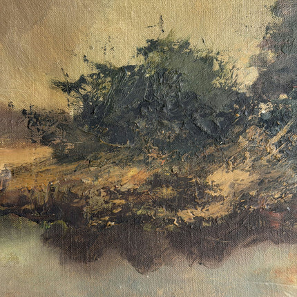 Vintage Landscape Oil Painting "Lone Tree" Refined Small Artwork Holland Art Shop