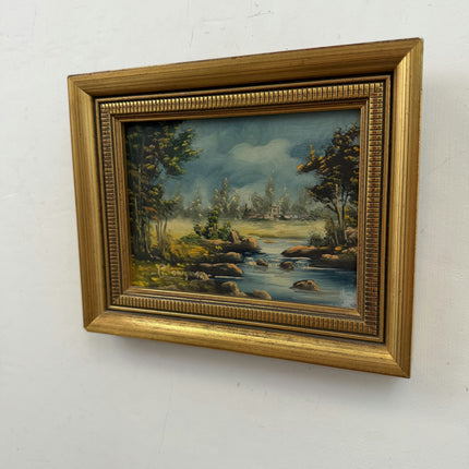 Refined Landscape Oil Painting "Gilded Frame" Original Small Artwork Holland Art Shop