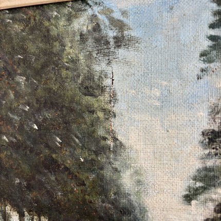 Expressive Landscape Oil Painting "River Boat" Timeless Small Art Holland Art Shop