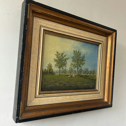 Vintage Farm Oil Painting "Gilded Frame" Authentic Artwork Holland Art Shop