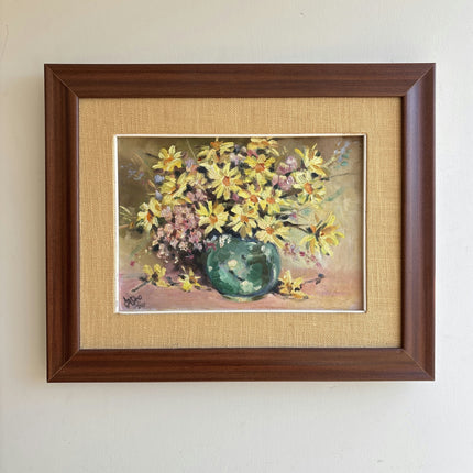 Rustic Floral Still Life Oil Painting "Green Vase" Classic Art Holland Art Shop