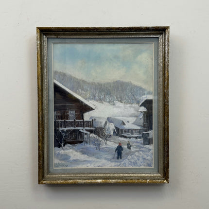 Traditional Winter Landscape Oil Painting "Snowy Village" Authentic Art Holland Art Shop