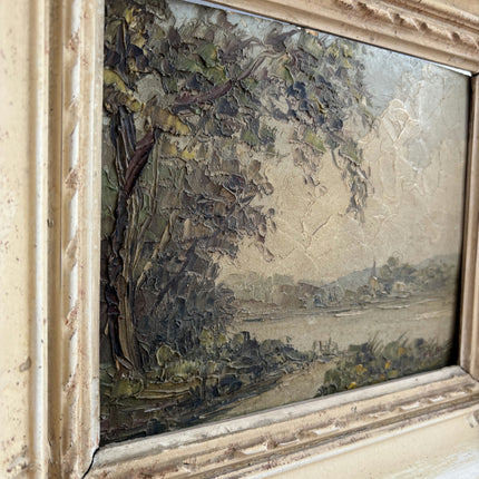 Handcrafted Landscape Oil Painting "Gilded Frame" Detailed Small Artwork Holland Art Shop