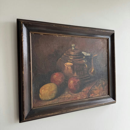 Original Still Life Oil Painting "Brass Teapot" Refined Artwork Holland Art Shop