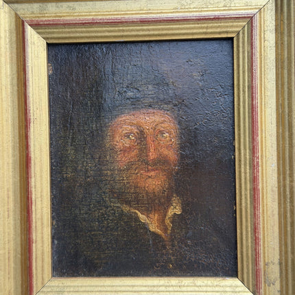 Antique Portrait Oil Painting "Gilded Frame" Handcrafted Small Artwork Holland Art Shop