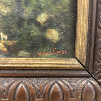 Antique Landscape Oil Painting "Framed Tree" Authentic Small Art Holland Art Shop