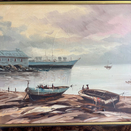 Refined Seascape Oil Painting "Canvas Backing" Traditional Artwork Holland Art Shop
