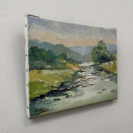 Vintage Landscape Oil Painting "River Stream" Authentic Small Art Holland Art Shop