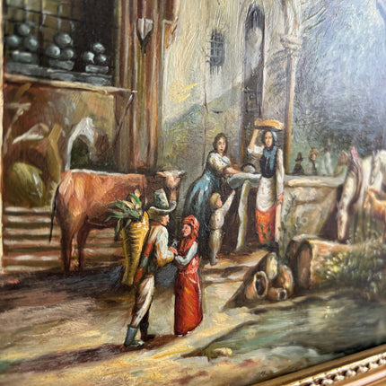 Vintage Figurative Oil Painting "Mounted Painting" Authentic Small Artwork Holland Art Shop