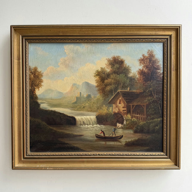 1888 Antique Scenery Oil Painting "Two Fishermen" Art Holland Art Shop