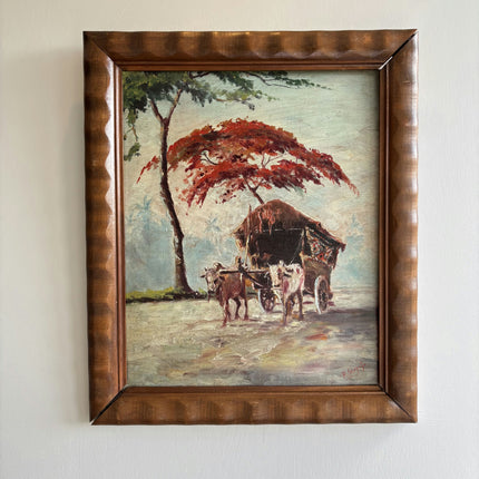 Classic Landscape Oil Painting "Ox Cart" Elegant Art Holland Art Shop