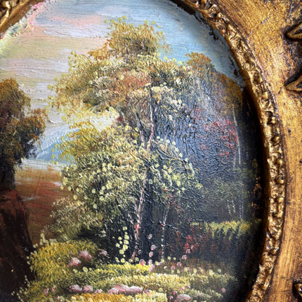 Vintage Landscape Oil Painting "Gilded Frame" Original Small Artwork Holland Art Shop