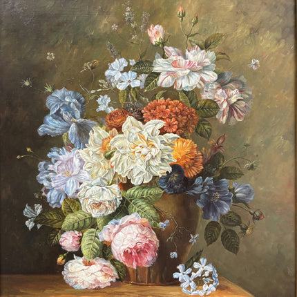 Traditional Floral Still Life Oil Painting "Wooden Panel" Refined Artwork Holland Art Shop
