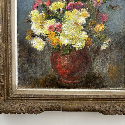 Original Flowery Still Life Oil Painting "Flower Vase" Expressive Large Artwork Holland Art Shop
