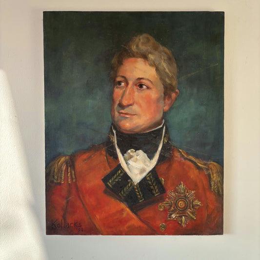 Remarkable Portrait Oil Painting "Royal Commander" Marvelous French Artwork