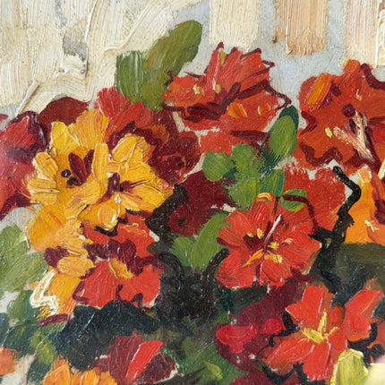 Classic Oil Painting Floral Still Life "Flower Vase" Handcrafted Small Artwork