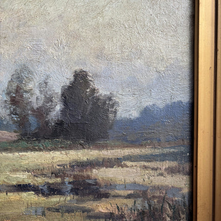 Authentic Landscape Oil Painting "Gilded Frame" Vintage Art Holland Art Shop